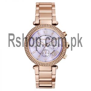 Michael Kors Women's Rose Gold Tone Purple Dial Chrono Watch Price in Pakistan