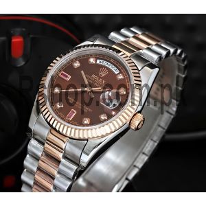 Oyster Perpetual Day-Date Two Tone Brown Dial Watch Price in Pakistan