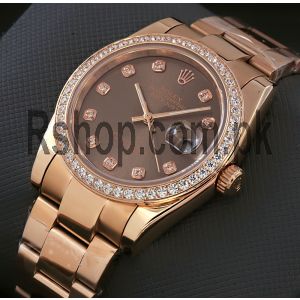 Rolex Datejust Rose Gold Chocolate Diamond Dial Watch Price in Pakistan