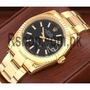 Rolex Datejust Yellow Gold Black Dial Watch Price in Pakistan