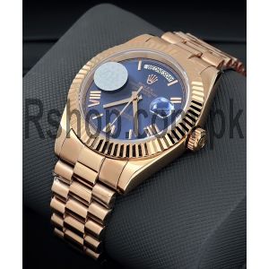 Rolex Day-Date 40 Rose Gold President Blue Roman Dial Watch Price in Pakistan