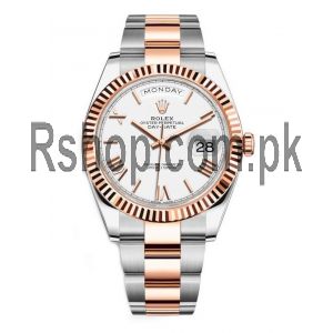 Rolex Day-Date 40 White Dial Two Tone Watch Price in Pakistan
