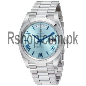 Rolex Day-Date Ice Blue Dial Platinum Mens Watch Price in Pakistan