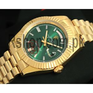 Rolex Day-Date II President Diamond Green Dial Watch  (2021) Price in Pakistan