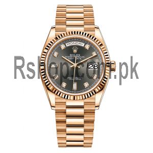 Rolex Day Date Rose Gold Dark Grey Dial Watch Price in Pakistan