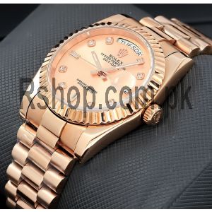 Rolex Day-Date Rose Gold Diamond Dial Watch Price in Pakistan