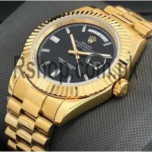 Rolex Day-Date Yellow Gold Black Dial Watch Price in Pakistan