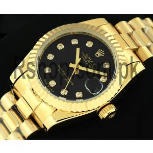 Rolex Lady-Datejust Black Diamond Dial Watch Price in Pakistan