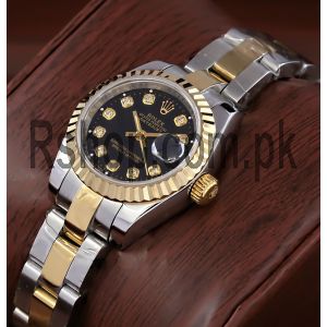 Rolex Lady Datejust Black Diamond Dial Watch Price in Pakistan