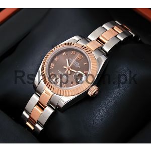 Rolex Datejust Lady Chocolate Dial Steel and Rose Gold Ladies Watch Price in Pakistan