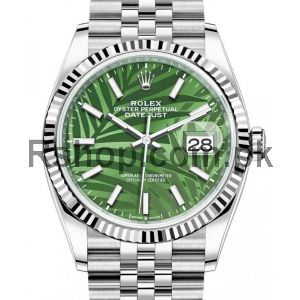 Rolex Datejust 36 Green Palm Motif Dial 2021 Watch  (2021) Price in Pakistan