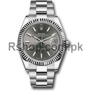 Rolex Datejust 41 Steel and White Gold Rhodium Stick Dial Oyster Bracelet Watch Price in Pakistan