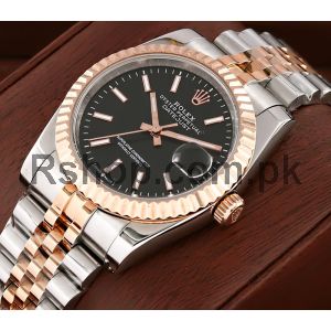 Rolex Datejust Black Dial Two Tone Watch Price in Pakistan