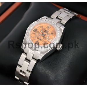 Rolex Datejust Lady Floral Arabic Dial Diamond Bezel Watch Price in Pakistan