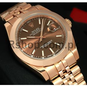 Rolex Datejust Rose Gold Brown Dial Watch 2021  Price in Pakistan