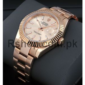 Rolex Datejust Rose Gold Sundust Dial Watch Price in Pakistan