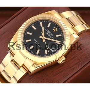 Rolex Datejust Yellow Gold Black Dial Watch Price in Pakistan