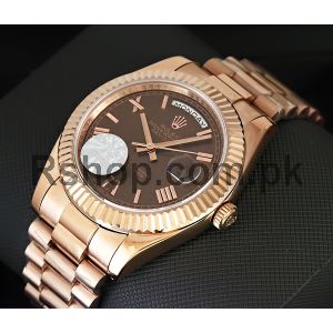 Rolex Day-Date 40 Rose Gold Brown Dial Watch Price in Pakistan