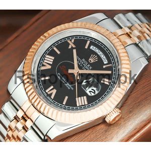 Rolex Day-Date Black Roman Dial Two Tone Watch 2021 Price in Pakistan