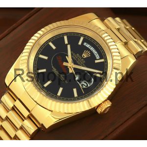 Rolex Day-Date Yellow Gold Black Index Dial Watch Price in Pakistan