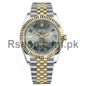 Rolex Datejust Grey Dial with Green Roman Numeral Markers Men's Watch Price in Pakistan