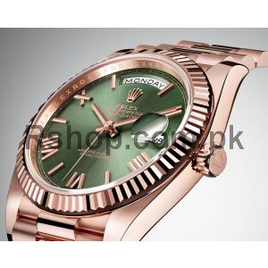 Rolex Oyster Perpetual Day-Date II Green Rose Gold Watch Price in Pakistan
