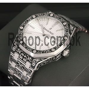 Audemars Piguet Royal Oak White Dial Customized Engraved Watch Price in Pakistan