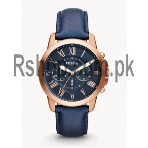 Fossil Grant Chronograph Navy Leather Watch FS4835  (Same as Original) Price in Pakistan