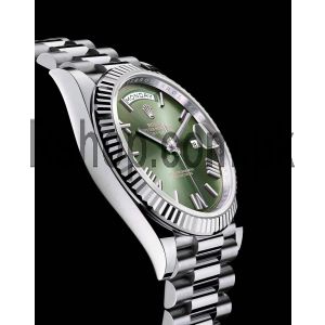 Rolex Oyster Perpetual Day-Date II Green Silver Watch Price in Pakistan