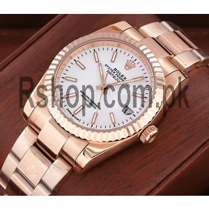 Rolex Datejust Rose Gold White Dial Watch Price in Pakistan