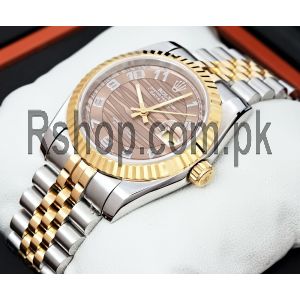 Rolex Datejust Two Tone Brown Dial Watch  Mens Watches
