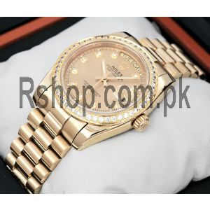 Rolex Day-Date Diamond Bezel Gold Watch  Pakistan,