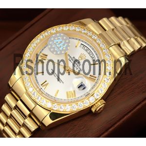 Rolex Day Date Gold Diamond Bezel Watch  (2022) Price in Pakistan