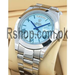 Rolex Day Date Ice Blue Quadrant Motif Dial Watch Price in Pakistan