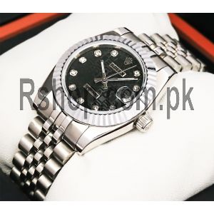 Rolex Lady Datejust DIamond Index Black Computer Dial Watch Price in Pakistan