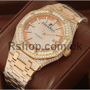 Audemars Piguet Royal Oak Automatic Rose Gold Diamond Watch Price in Pakistan