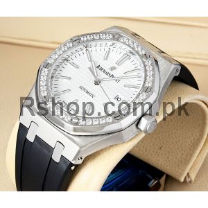 Audemars Piguet Royal Oak White Dial Diamond Bezel Watch Price in Pakistan