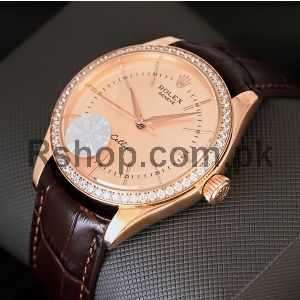 Rolex Cellini Rose Gold Dial Diamond Bezel Watch Price in Pakistan