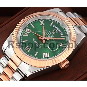 Rolex Day-Date Green Roman Dial Swiss Watch Price in Pakistan