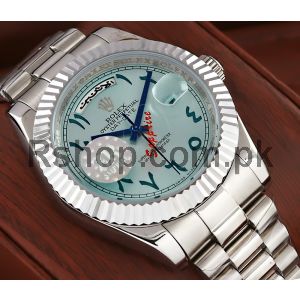 Rolex Day Date Ice Blue Arabic Dial Swiss Watch Price in Pakistan