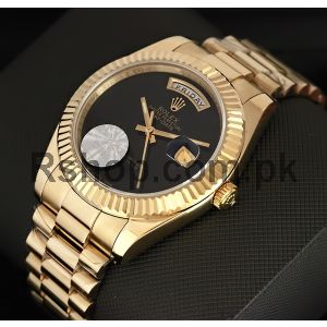Rolex Oyster Perpetual Day-Date Black Dial Gold Watch Price in Pakistan