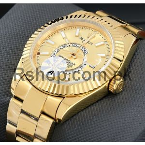Rolex Sky Dweller Champagne Dial Yellow Gold Mens Watch Price in Pakistan