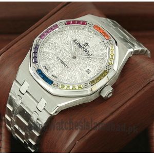 Audemars Piguet Royal Oak Diamond Dial Gem Bezel Watch  Price in Pakistan