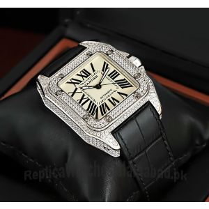 Cartier Santos 100 Diamond Watch Price in Pakistan