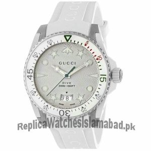 Gucci Dive White Rubber Strap Men's Watch Price in Pakistan