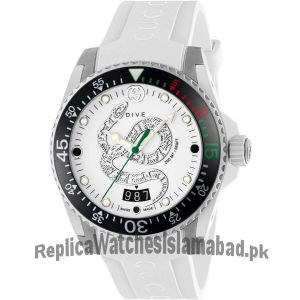 Gucci YA136330 Men's Dive White Quartz Watch Price in Pakistan