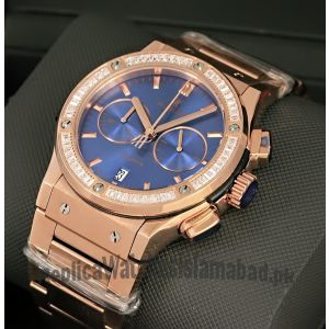 Hublot Classic Fusion Chronograph Diamond Bezel Blue Dial Watch Price in Pakistan