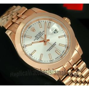 Rolex Datejust Rose Gold Silver Dial Watch 2021  Price in Pakistan