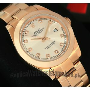 Rolex Datejust Rose Gold Sundust Dial Watch 2021  Price in Pakistan
