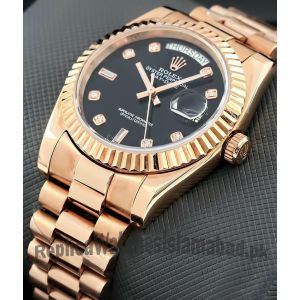 Rolex Day-Date Black Dial Rose Gold Watch Price in Pakistan